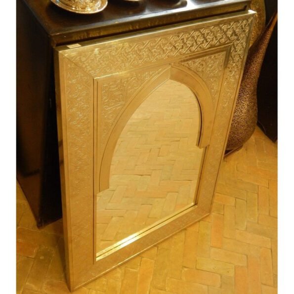 Beautiful Handmade Moroccan Mirror, Wood and Brass - Image 3