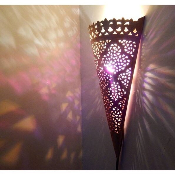 15,7 inches Moroccan Wall Sconce, Hanging Wall Light Boho Lighting, Modern Lighting, Moroccan lamps, Metal Wall Lamp, Brass Wall Light - Image 2