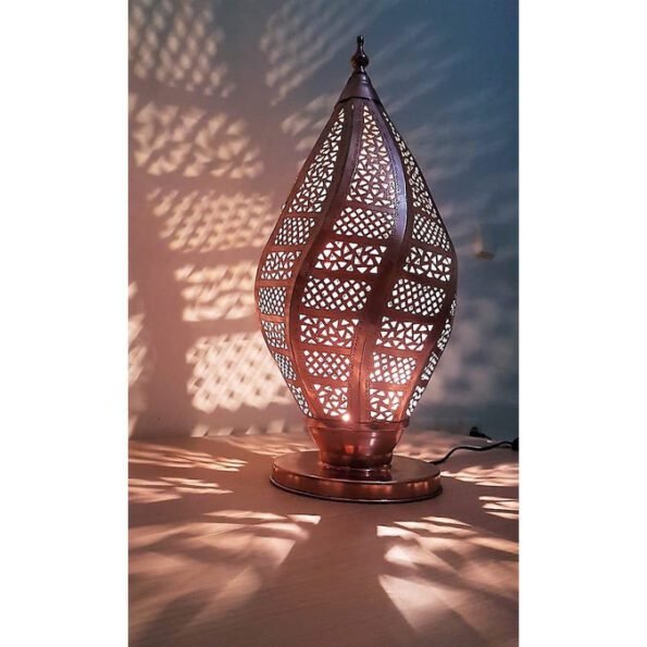 Moroccan Lighting, Copper floor lamp, Home Decor, Hurricane Light, Modern lamp, Desk lamp, - Image 5