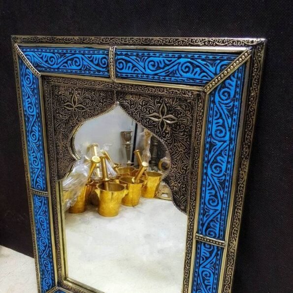 Moroccan Mirror, Beautiful Handmade Craft, Boho Decor, wall sconce, Decor Mirror, Sculpted Mirror - Image 5