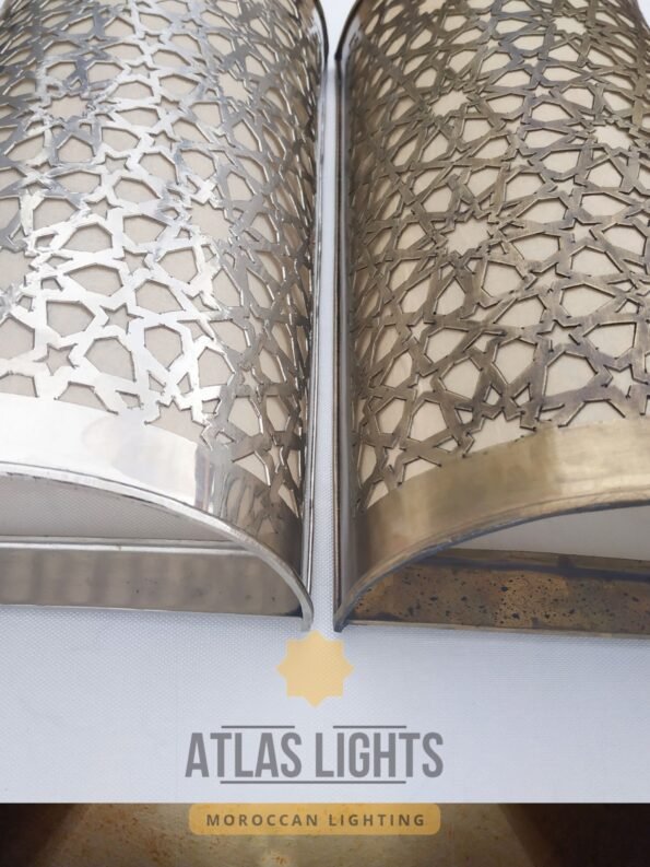 Handcrafted Moroccan Brass Wall Lamp Sconce- SET OF 2 - Image 5