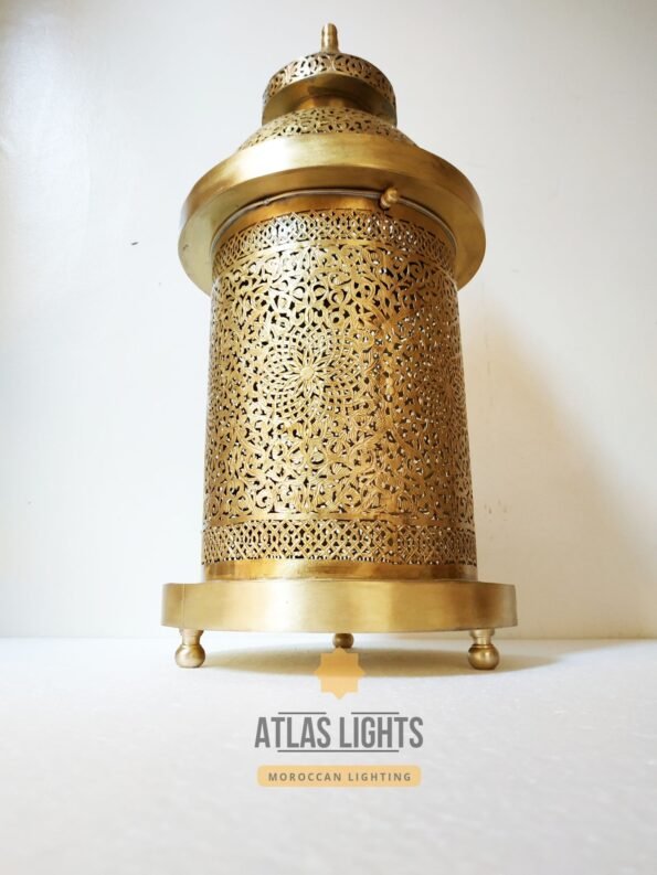 Moroccan Lampshade Engraved Brass - Image 2