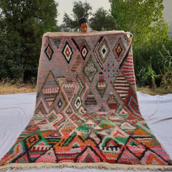 JENFA | 9'7x6'1 Ft | 3x2 m | Moroccan Colorful Rug | 100% wool handmade