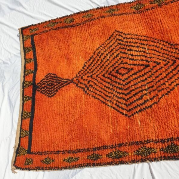 KAWHA Moroccan Boujaad Orange Rug | 7'9x4'7 Ft | 2,40x1,44 m | 100% wool handmade - Image 8