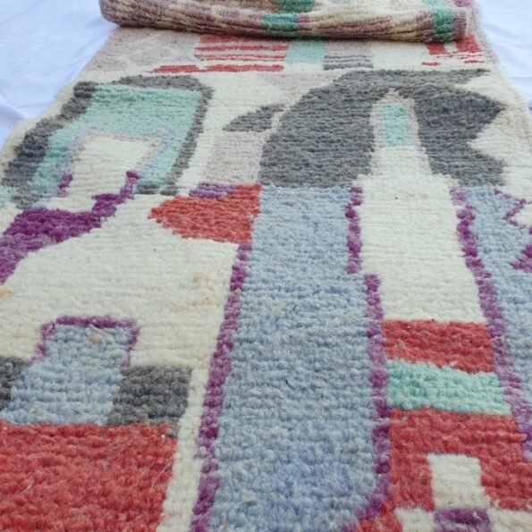 KOULI Runner | 11'4x2'5 Ft | 3,47x0,75 m | Moroccan Colorful Rug | 100% wool handmade - Image 6