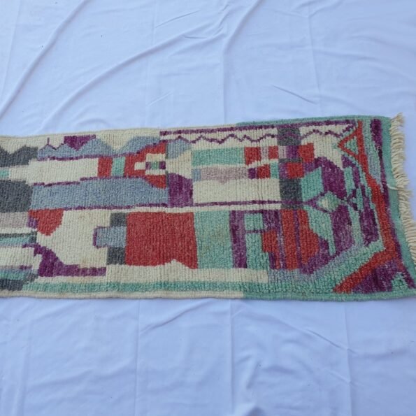 KOULI Runner | 11'4x2'5 Ft | 3,47x0,75 m | Moroccan Colorful Rug | 100% wool handmade - Image 2