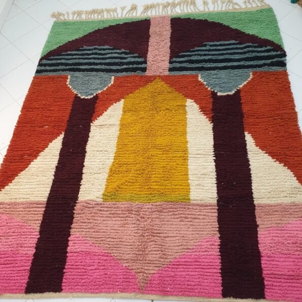 KRIBI | 10x8 ft | 3x2,5 m | Moroccan Colorful Rug | 100% wool handmade - Image 4