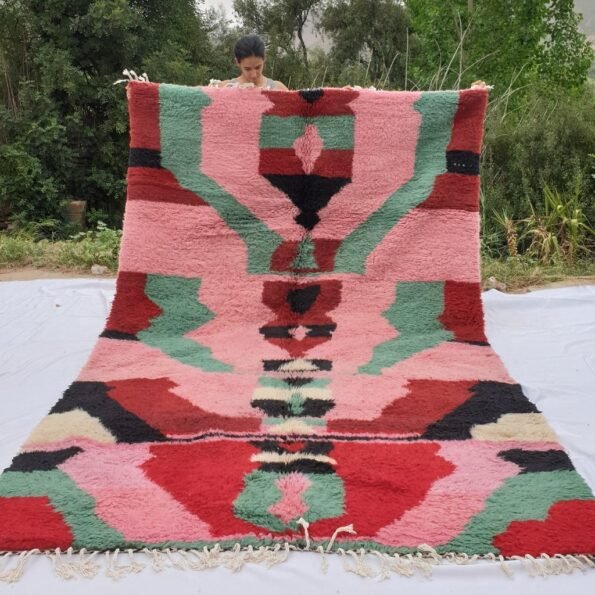 KUSAILA | 11x7 Ft | 3x2 m | Moroccan Beni Ourain Rug | 100% wool handmade