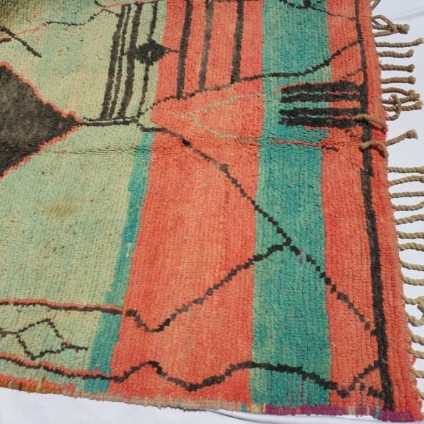 LAJAF | 7'1x4'9 Ft | 216x150 cm | Moroccan Colorful Rug | 100% wool handmade - Image 2