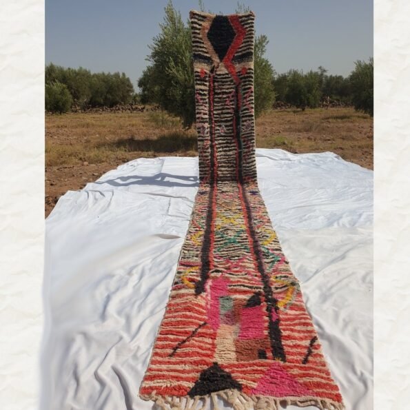 LAMTEL Runner | 19'7x2'8 Ft | 6x0,86 m | Moroccan Colorful Rug | 100% wool handmade