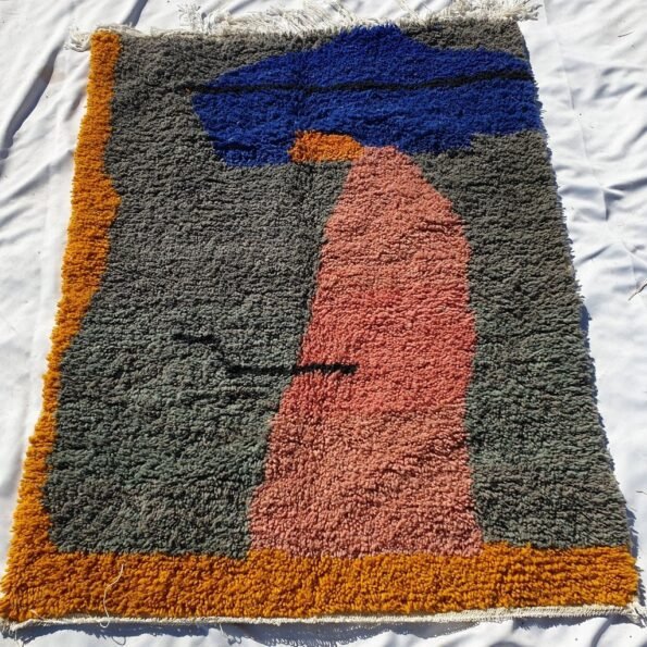 MINAWRA | 5'9x4'3 Ft | 180x130 cm | Moroccan Colorful Rug | 100% wool handmade - Image 4