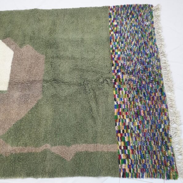 Moroccan Beni Ourain Green Rug | LWAYA | 9'9" x 6'8" Ft | 3x2 m | 100% wool handmade - Image 3