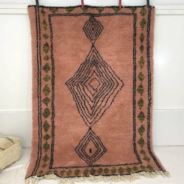 Moroccan Beni Ourain Rug | 8x5'4 Ft | 2,44x1,66 m | BENIWARDA | 100% wool handmade