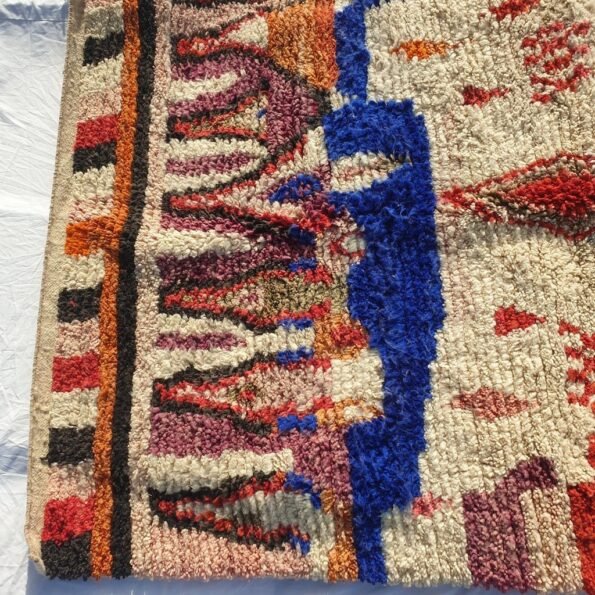 MOROCCAN BOUJAAD RUG | Moroccan Berber Rug | Colorful Rug Moroccan Carpet | Authentic Handmade Berber Bedroom Rugs | 8'3x5' Ft | 2,53x1,54 m - Image 8