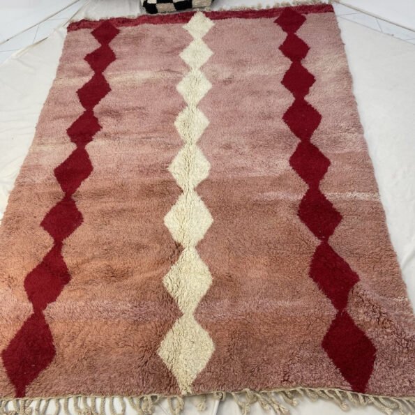 Moroccan Peach Beni Rug | BENIASSIF | 10 x 7'3 Ft | 3x2,21 m | 100% wool handmade - Image 5