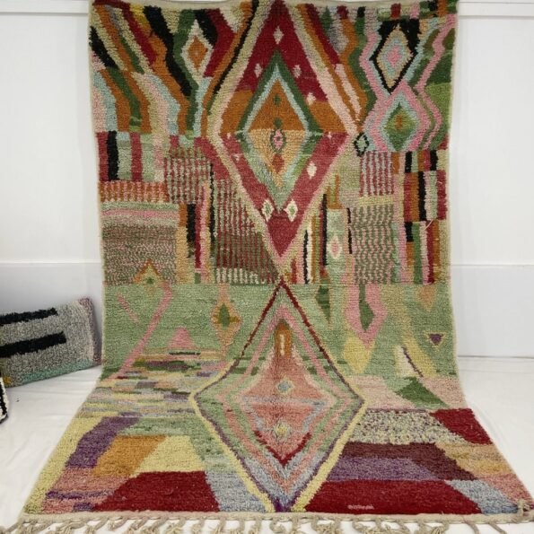 Moroccan Rug Boujaad | 9'7x6'4 Ft | 3x2 m | RAHBA | 100% wool handmade