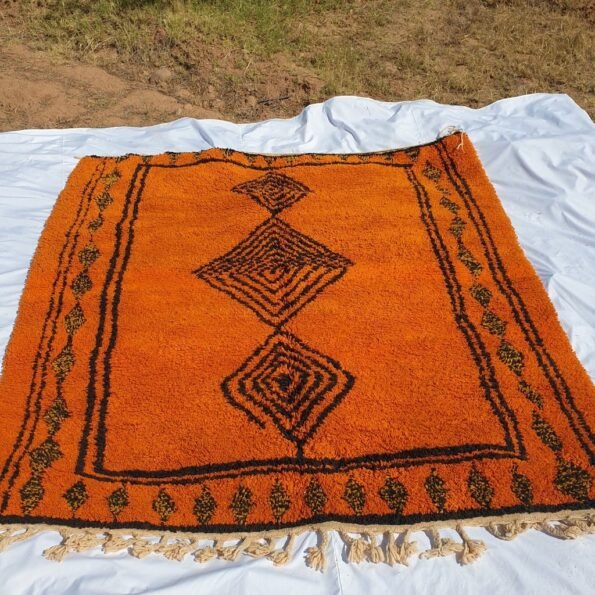 Moroccan Rug Orange Boujaad | 9x8 Ft | 2,80x2,46 m | PICATA | 100% wool handmade - Image 5