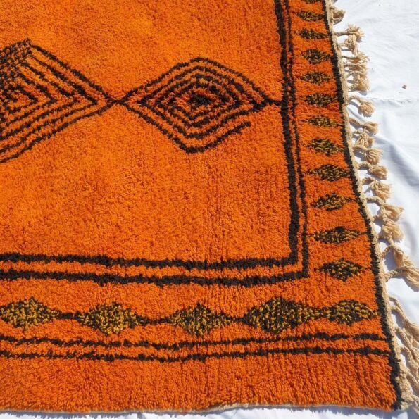 Moroccan Rug Orange Boujaad | 9x8 Ft | 2,80x2,46 m | PICATA | 100% wool handmade - Image 4