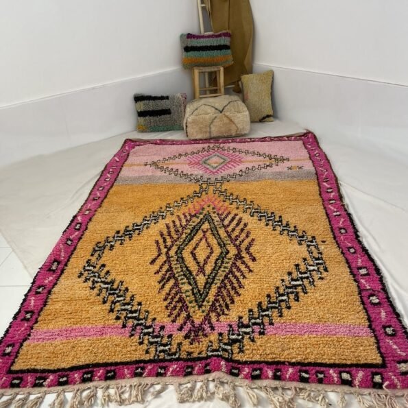 Moroccan Rug Pink & Orange Boujaad | 9'8x6'2 Ft | 3x1,9 m | AMBROKA | 100% wool handmade - Image 2