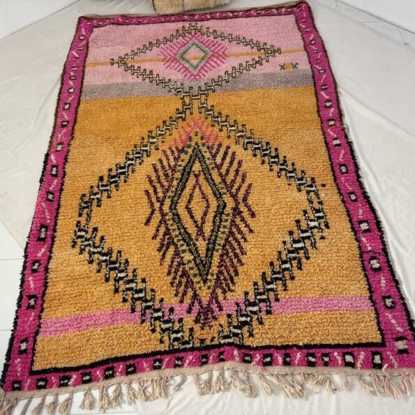 Moroccan Rug Pink & Orange Boujaad | 9'8x6'2 Ft | 3x1,9 m | AMBROKA | 100% wool handmade - Image 5