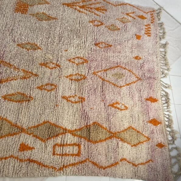 Moroccan Rug Pink & Orange Vintage Style Newly made Boujaad | 10x8 Ft | 3x2,40 m | JALLANA | 100% wool handmade - Image 3