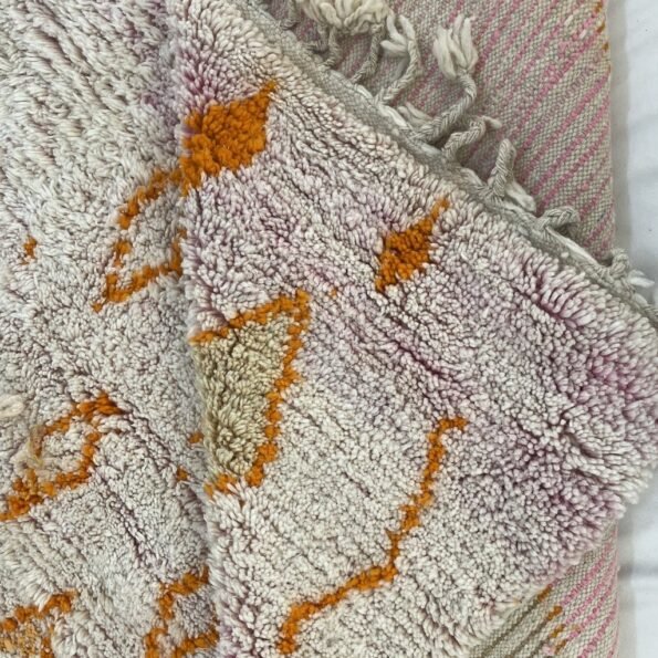 Moroccan Rug Pink & Orange Vintage Style Newly made Boujaad | 10x8 Ft | 3x2,40 m | JALLANA | 100% wool handmade - Image 6