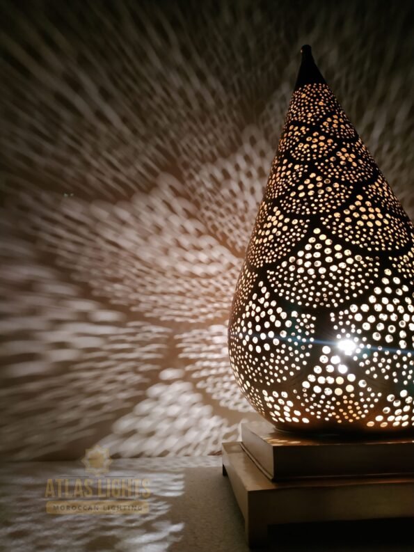 Moroccan Table Lantern Lamp Brass Lighting - Image 3