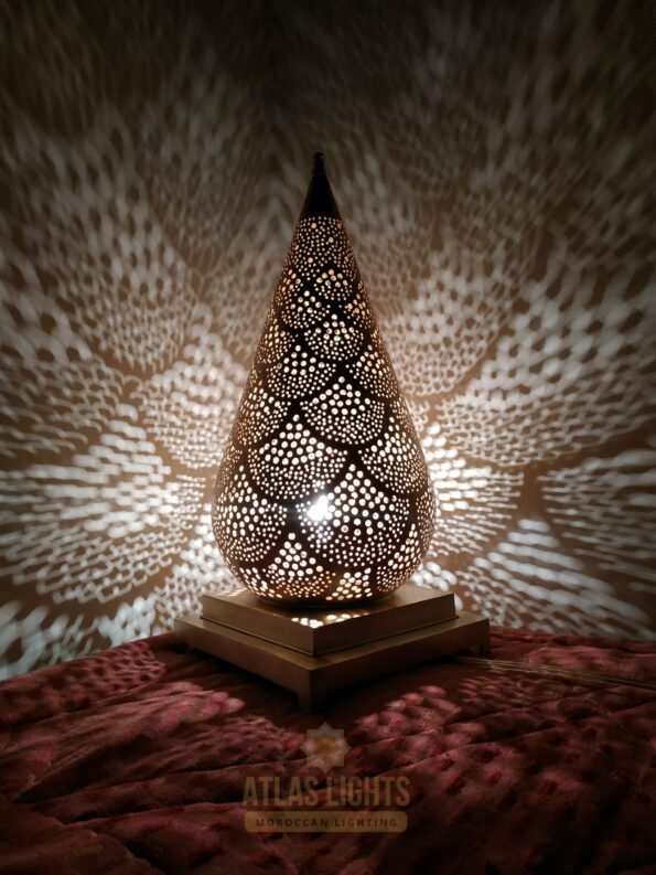 Moroccan Table Lantern Lamp Brass Lighting - Image 4