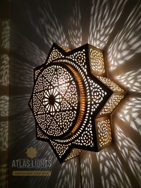 Moroccan Octagram Wall Sconce - Flush Mount Ceiling Light - Image 5