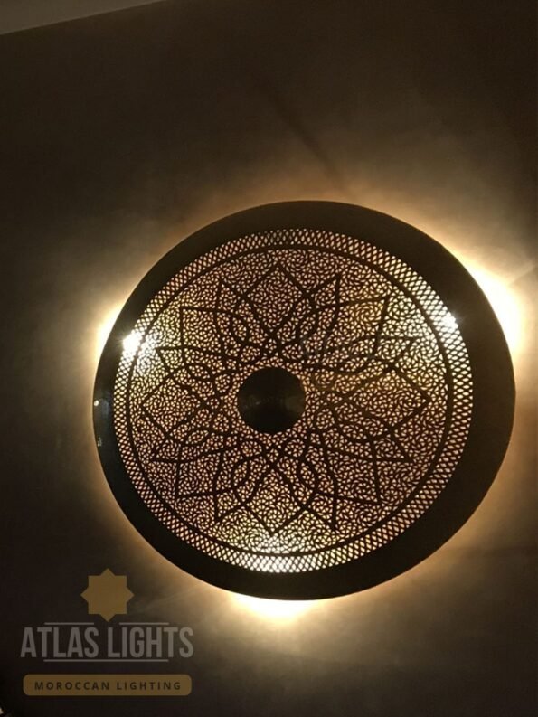 Moroccan Round Wall Sconce - Flush Mount Ceiling Light