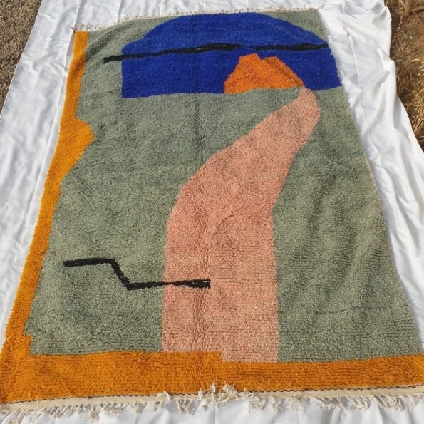 NAWRA | 10'4x6'6 Ft | 3,17x2,00 m | Moroccan Beni Ourain Rug | 100% wool handmade - Image 4