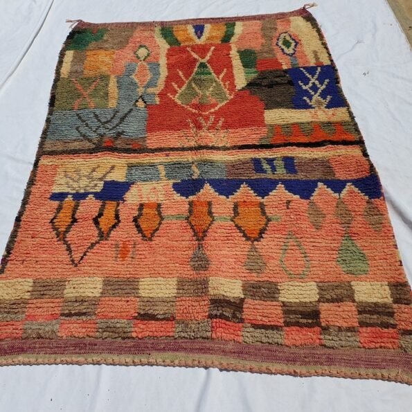 OUSSIN | 7'5x5 Ft | 2,30x1,50 m | Moroccan Colorful Rug | 100% wool handmade - Image 4