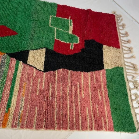 REBROKA | 9'9x6'8 Ft | 3x2 m | Moroccan Colorful Rug | 100% wool handmade - Image 3