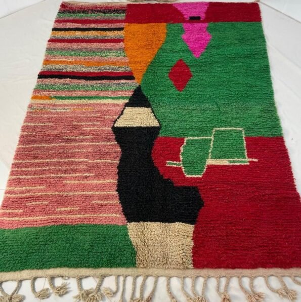 REBROKA | 9'9x6'8 Ft | 3x2 m | Moroccan Colorful Rug | 100% wool handmade - Image 5