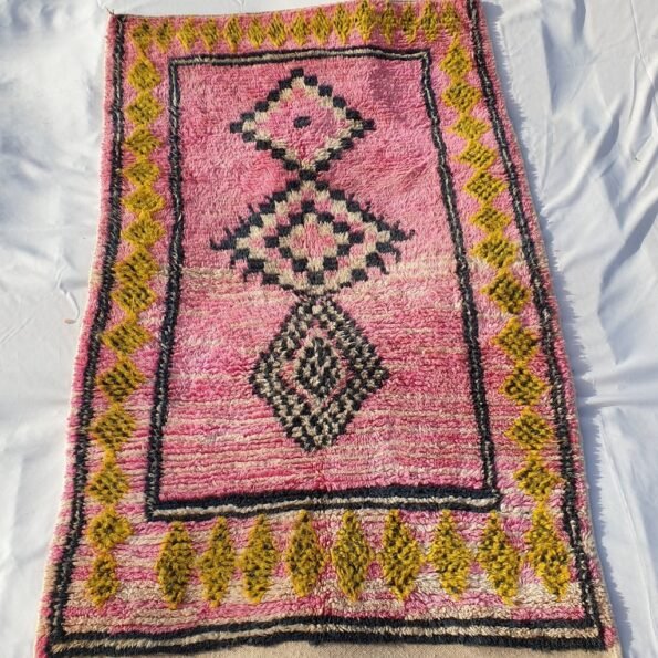 ROWARDA Moroccan Boujaad Pink Rug | 8x5 Ft | 2,45x1,50 m | 100% wool handmade - Image 5