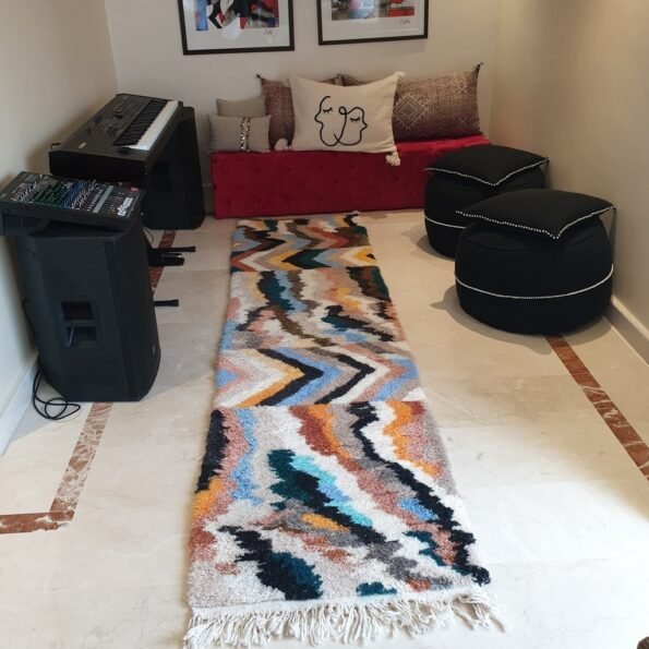 ROWE | 9'8 x 2'6 Ft | 3x0,8 m | Moroccan Beni Ourain Runner | 100% wool handmade - Image 4