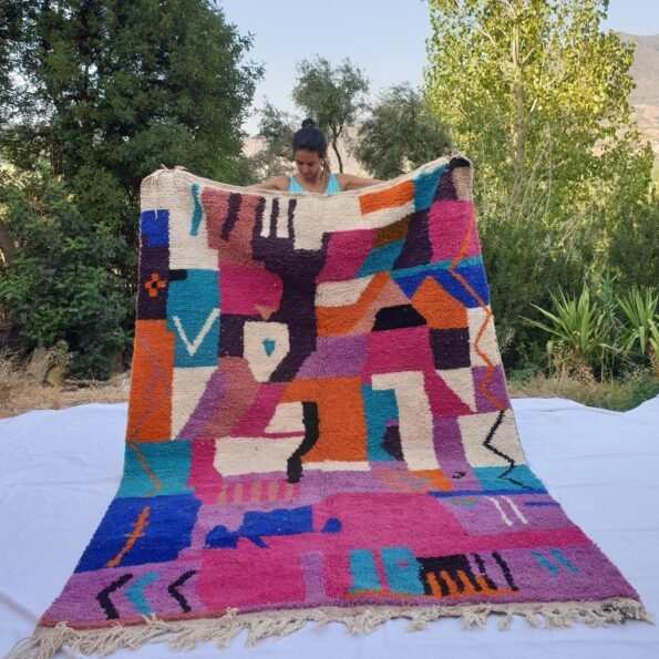 SBIHA | 9x6'3 Ft | 274x193 m | Moroccan Colorful Rug | 100% wool handmade