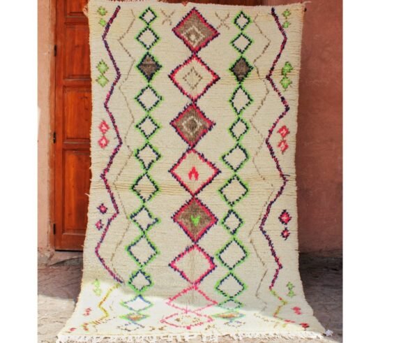 TITRIT | BENI OUARAIN White Rug | 100% wool handmade in Morocco