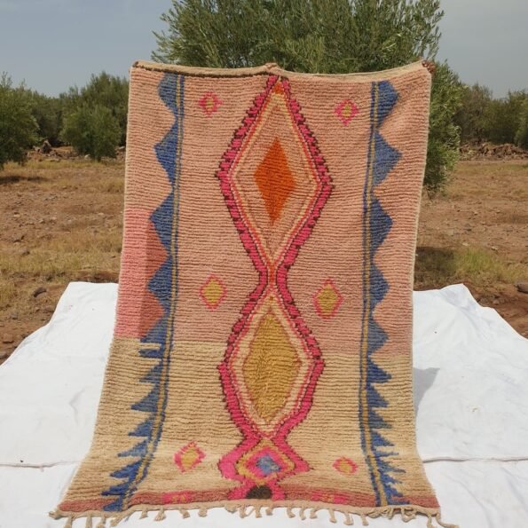 TIZAQQA | 7'6x5'1 Ft | 2,33x1,56 m | Moroccan Colorful Rug | 100% wool handmade