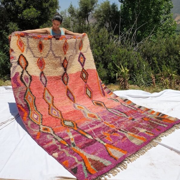 UZZAL | 9'6x6'6 Ft | 3x2 m | Moroccan Colorful Rug | 100% wool handmade