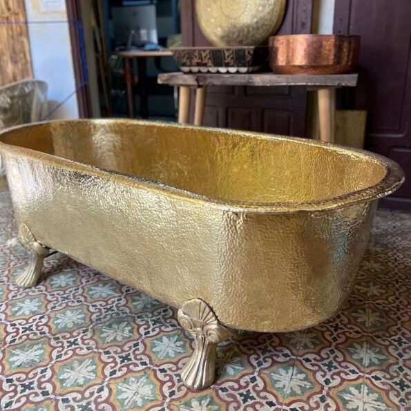 Antique Brass Bathtub, Unlacquered Brass Slipper Bath, Bathroom Tub In Solid Brass | 100% Natural Brass Handmade Bathtub