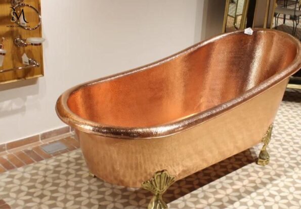 Antique Copper Bathtub - Vintage Freestanding Luxury Tub for Bathroom - Copper Slipper Bath - Solid Copper - Handmade Bathtub - Image 2