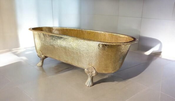 Antique brass bathtub , unlacquered brass slipper bath , bathroom tub in solid brass , natural brass handmade bathtub , luxury bathtub