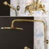 Antique Brass Exposed shower Head with Handheld