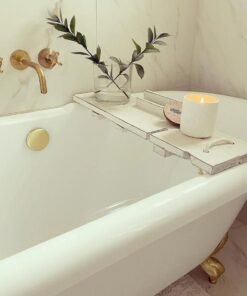 Unlacquered brass vintage wall mounted bathroom faucet with gold engraved finish & traditional handles