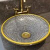 customomizable ceramic Vessel / Bathroom Ceramic Sink Bowl, HandPainted Ceramic Basin,