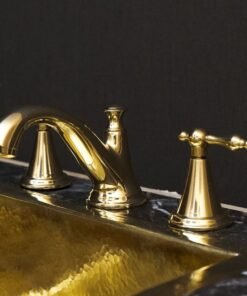 Unlacquered Brass 3 Holes Bathroom Faucet