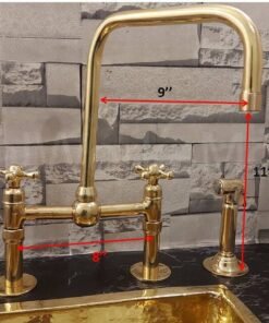 Solid brass swan bridge faucet with mixer lever - kitchen faucet