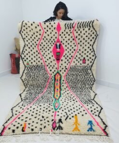 Moroccan White Rug Azilal | MIKAT | 8'4x5 Ft | 2,55x1,54 m | 100% wool handmade