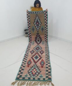 MRAH Runner | 11'3x2'7 Ft | 3,44x0,83 m | Moroccan Colorful Rug | 100% wool handmade